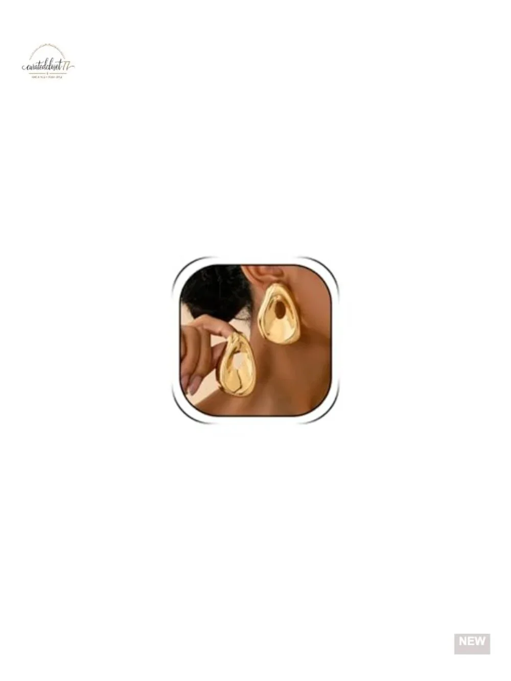 Gold Geometric Earrings Chunky Hollow Statement Drop Dangle Jewelry for Wedding